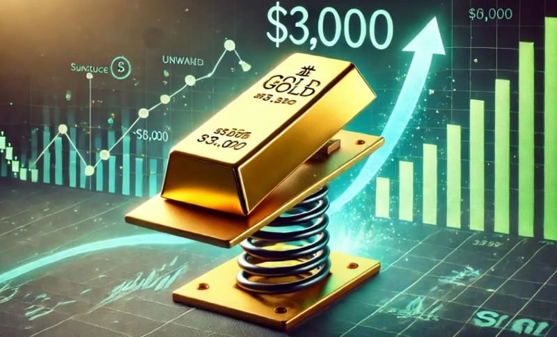 giá vàng tiến sát 3.000 USD